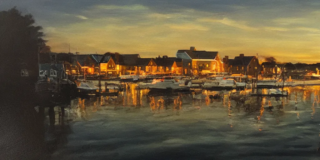 Image similar to South Kingstown Rhode Island, cinematic lighting, detailed oil painting, hyperrealistic, 8k
