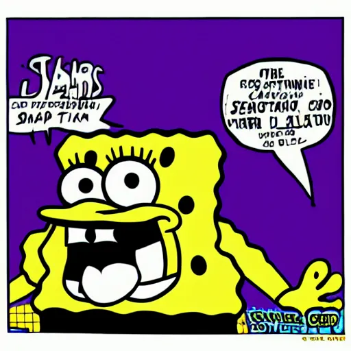 Prompt: spongebob - squarepantsy - as - wario comic - con comic - book drawing from mad - magazine