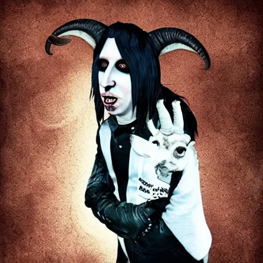 Image similar to marilyn manson as a goat