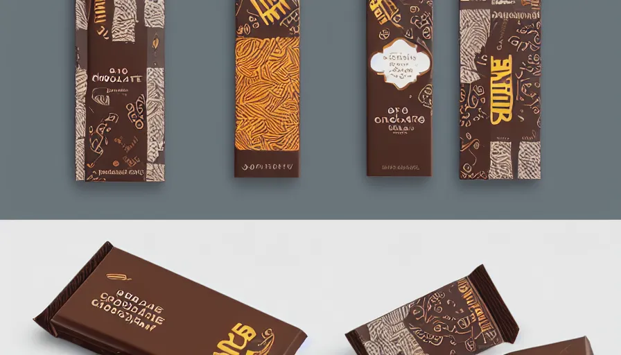 Image similar to a packaging design for a chocolate bar