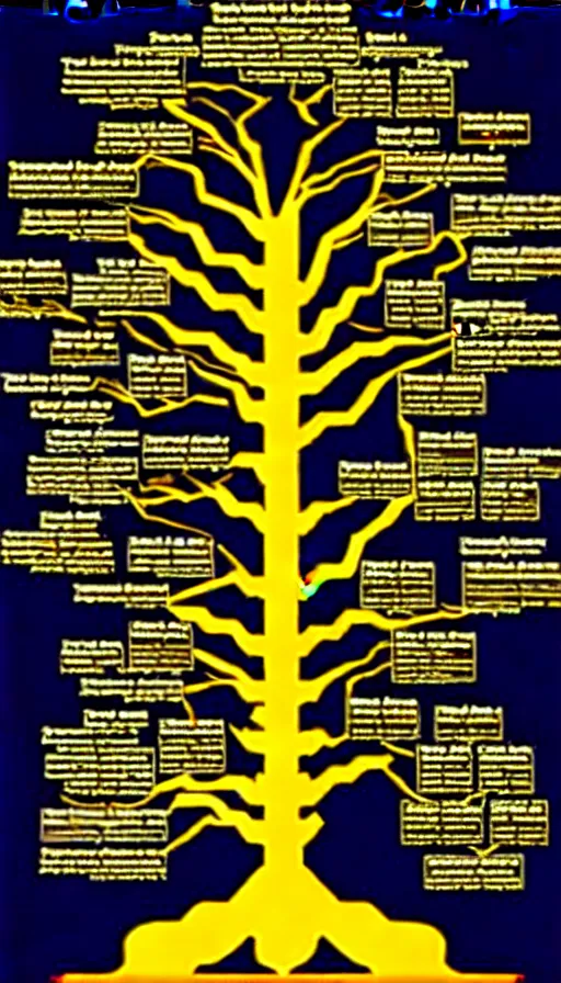 Prompt: the tree of the cosmic dynasty. pedigree
