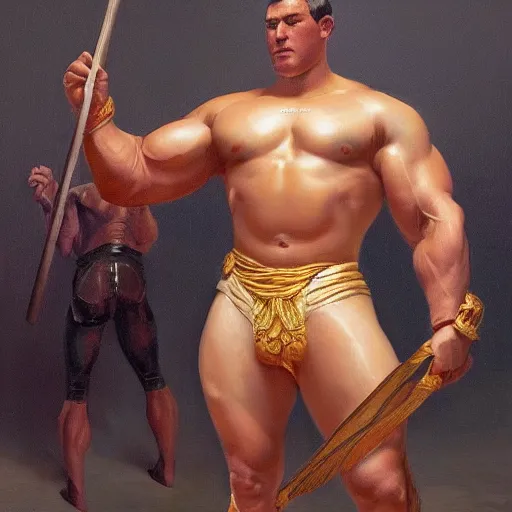 Image similar to the ultimate Peruvian gigachad, muscular man, oil on canvas artstation by J. C. Leyendecker and Edmund Blair Leighton and Charlie Bowater octane render