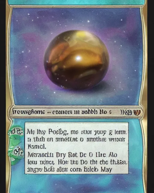 Prompt: a magic card of a pebble