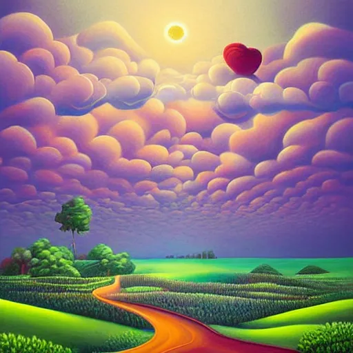 Image similar to a vivid landscape, an ultrafine detailed painting by rafal olbinski, skeuomorphic, a simple vector based illustration, pop surrealism, airbrush art, minimalist, very detailed, behance contest winner, by ross tran, detailed painting, artgerm