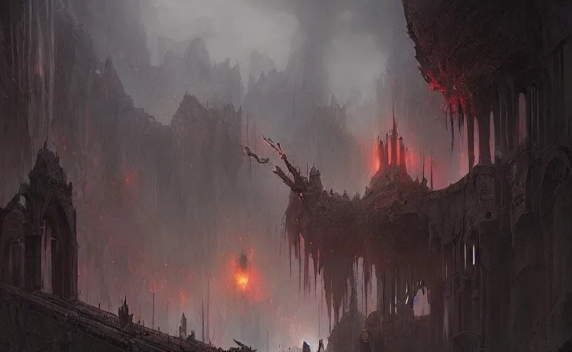 Image similar to a demonic magical ethereal portal!!! to hell. dark matte painting by greg rutkowski