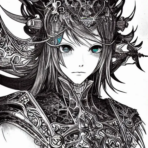 Prompt: a mage from final fantasy 14 drawn by Yoshitaka Amano, intricate, amazing line work, psychedelic