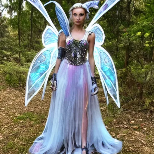 Image similar to photo of a beautiful fairy warrior with crystal armour