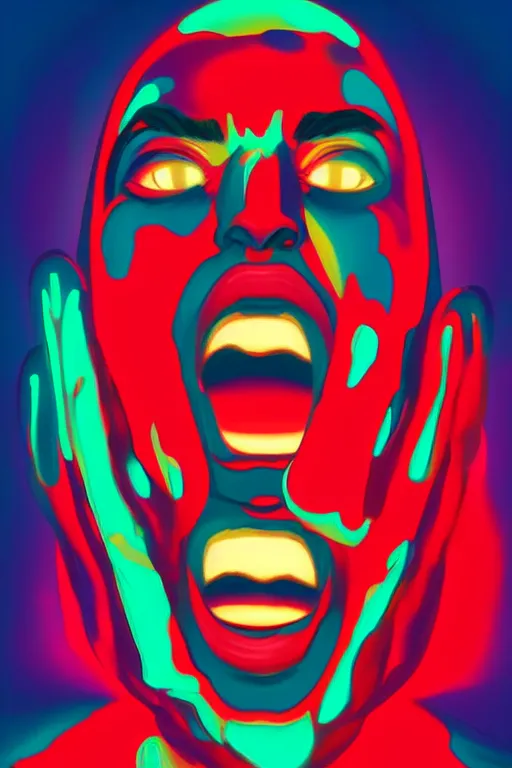 Prompt: people screaming mashaallah, pop art, no duplicate image, glowing lights, ultra details, digital painting, artstation, concept art, smooth, sharp focus, illustration, intecrate details, art by richard hamilton and mimmo rottela, pixels art by paul robertson