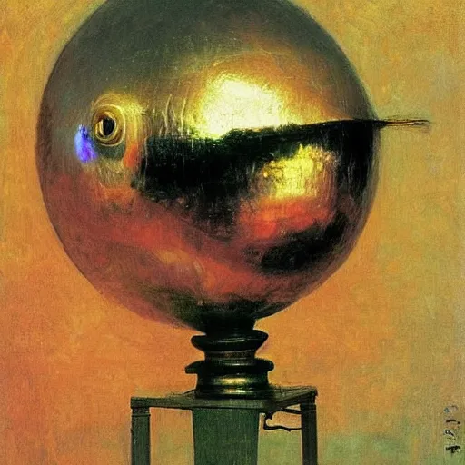 Prompt: disco ball as a fish by ilya repin