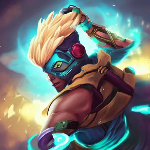 Prompt: Sandstorm Ekko from League of Legends