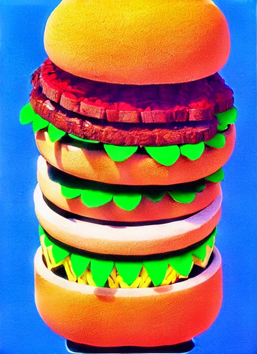 Prompt: sandwhich by shusei nagaoka, kaws, david rudnick, airbrush on canvas, pastell colours, cell shaded, 8 k