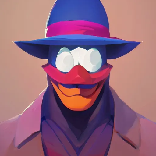 Image similar to face icon stylized minimalist darkwing duck, loftis, cory behance hd by jesper ejsing, by rhads, makoto shinkai and lois van baarle, ilya kuvshinov, rossdraws global illumination