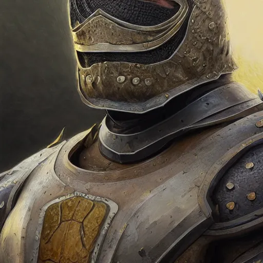 Image similar to snapping turtle as a realistic fantasy knight, closeup portrait art by donato giancola and greg rutkowski, realistic face, digital art, trending on artstation, symmetry!!