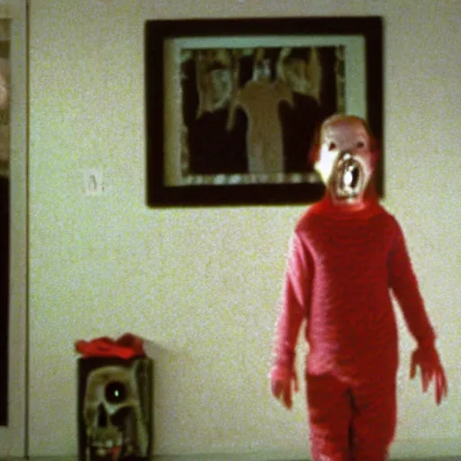 Image similar to a poltergeist becomes visible, horror, home video