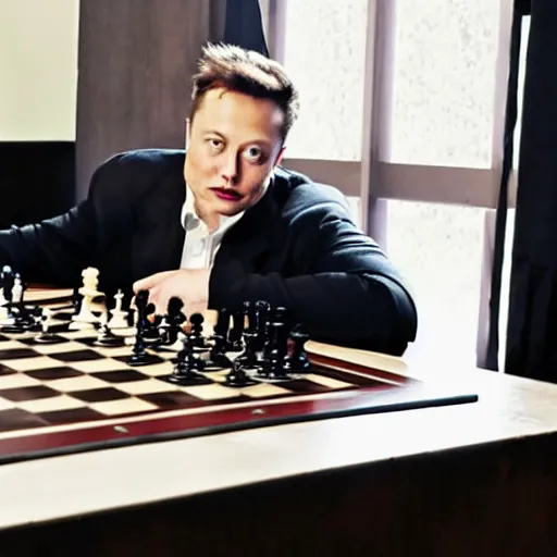 Image similar to photo of elon musk playing chess