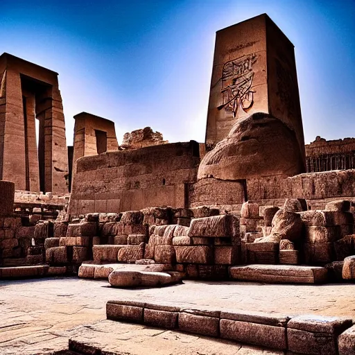 Prompt: luxor temple, ancient egypt, epic wide shot, sharp focus, atmospheric, natural volumetric light, cinematic, 2 4 mm fujifilm, sense of magic and glory