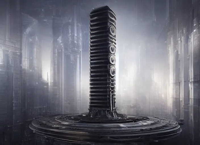 Prompt: a detailed sci - fi render of a dystopian mediaset tower, neo milano 3 by h. r. giger, trending on cgsociety, space art, lovecraftian sci - fi, 4 k