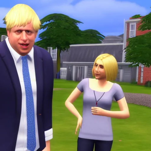 Image similar to Boris Johnson in sims 4, game play