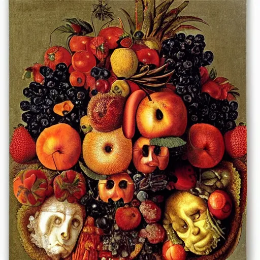 Prompt: only fruits, by giuseppe arcimboldo