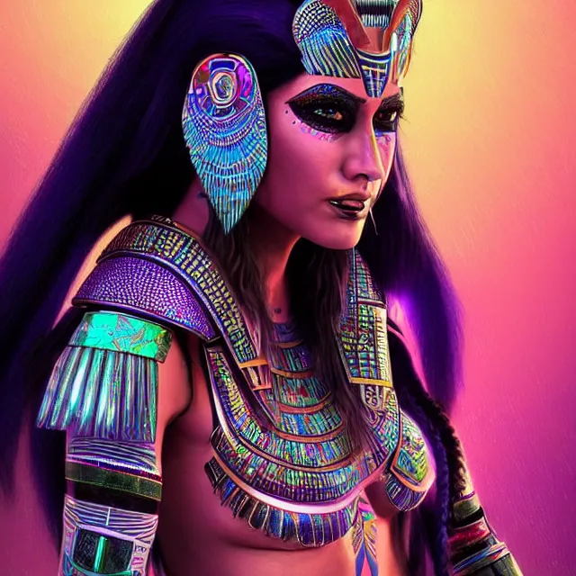 Image similar to a female egyptian / aztecian punk / raver using her mutant electrical powers trending on artstation deviantart pinterest hyper detailed photorealistic highlights and shadow hd 8 k post - processing high resolution