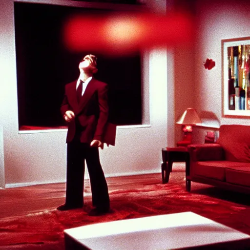 Prompt: still of elmo in american psycho ( 2 0 0 0 ), 8 k, very detailed, very intricate, cinematic,