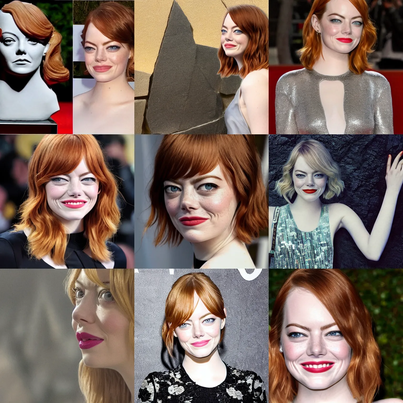 Prompt: emma stone as an actual stone