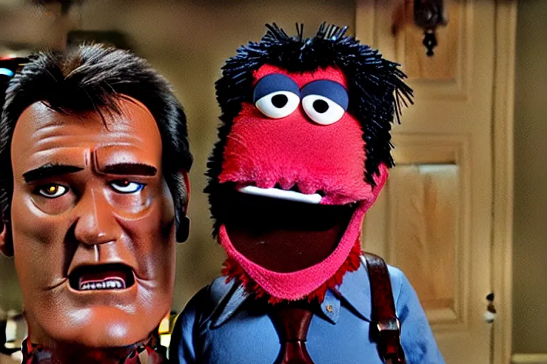 Image similar to Bruce Campbell as Ash in Evil Dead muppets