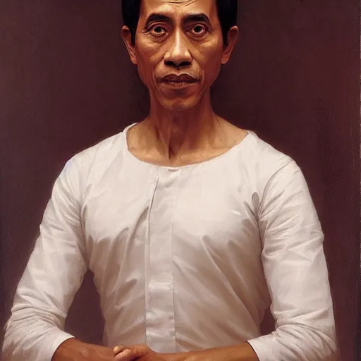 Image similar to jokowi royal portrait painted by William-Adolphe Bouguereau, behance,artstation