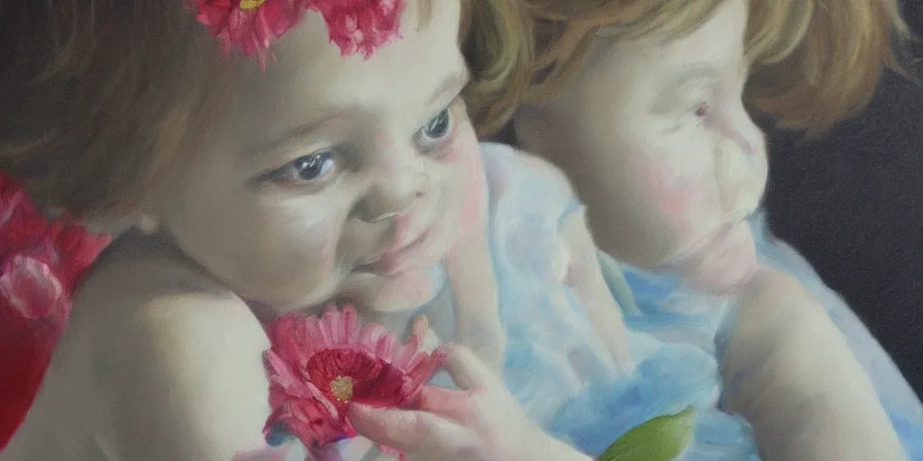 Prompt: detailed painting of innocence