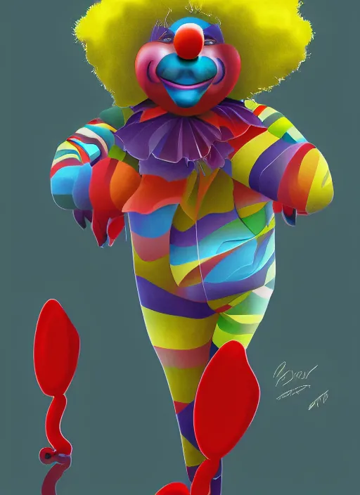 Prompt: clown, asymmetric, digital art, depth