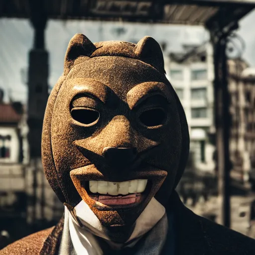 Image similar to man with a blacksad mask, photography