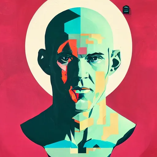 Prompt: Doctor Manhattan profile picture by Sachin Teng, asymmetrical, Organic Painting , Matte Painting, geometric shapes, hard edges, graffiti, street art:2 by Sachin Teng:4