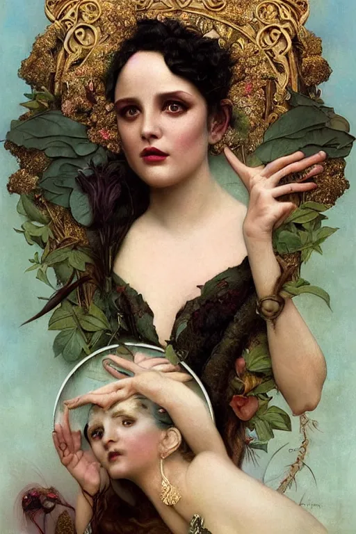 Image similar to bill murray explaining the birds and the bees by Tom Bagshaw in the style of a modern Gaston Bussière, art nouveau, art deco, surrealism. Extremely lush detail. Melancholic scene. Perfect composition and lighting. Profoundly surreal. High-contrast lush surrealistic photorealism. mischievous expression on his face.