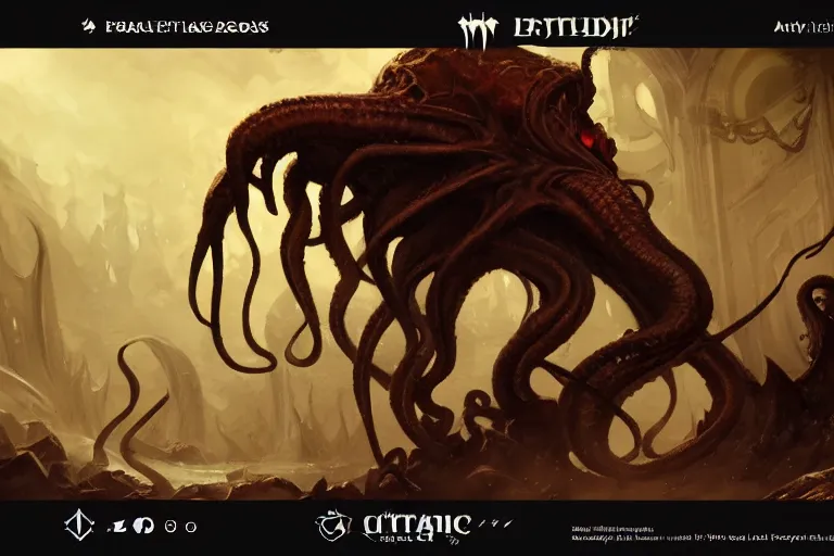 Prompt: cthulhu, dnd, magic the gathering, concept art trending on artstation,
