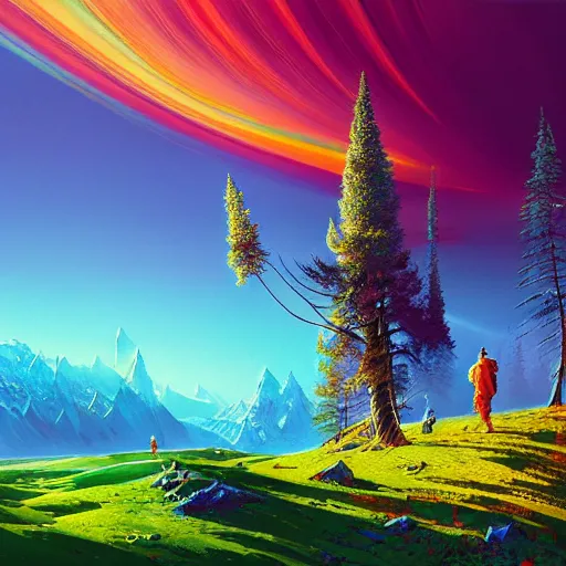 Image similar to alcohol under the microscope, Bright colors, fantastic landscape, hyperrealism, no blur, 4k resolution, ultra detailed, style of Anton Fadeev, Ivan Shishkin, John Berkey