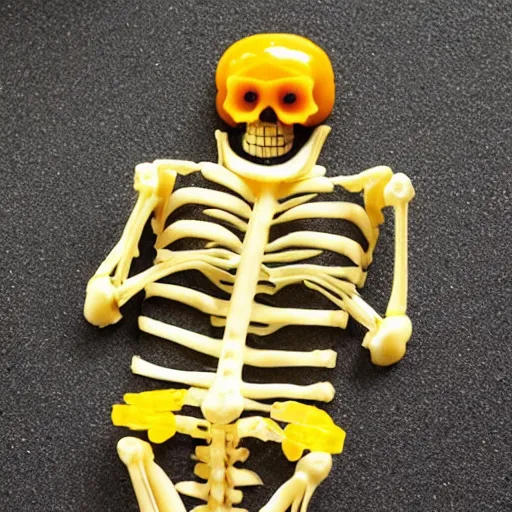 Prompt: Skeleton made of haribo