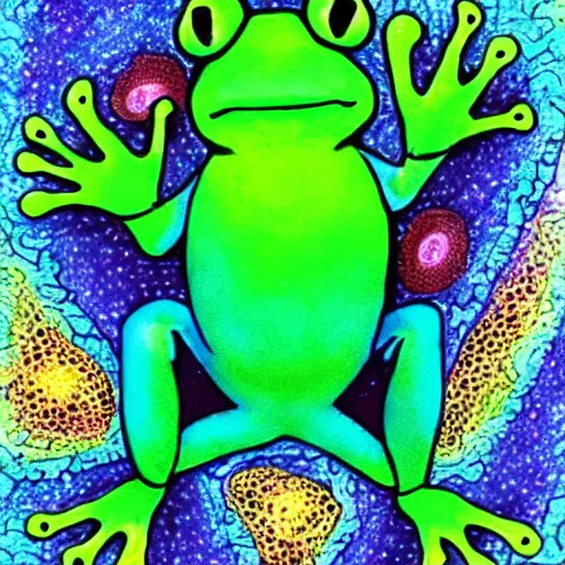 Prompt: psychedelic frog