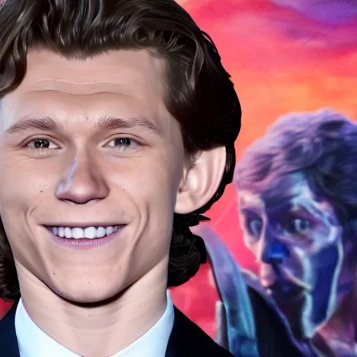 Prompt: tom holland as a willem dafoe