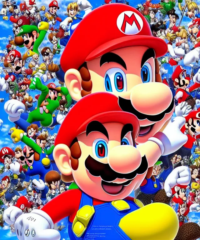 Prompt: a portrait of super mario, highly detailed digital illustration, by takeshi obata, yoshitaka amano, ross tran, hirohiko araki, koyoharu gotouge