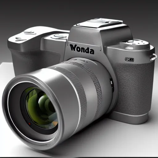 Image similar to a yoda mirrorless camera, 3 d render
