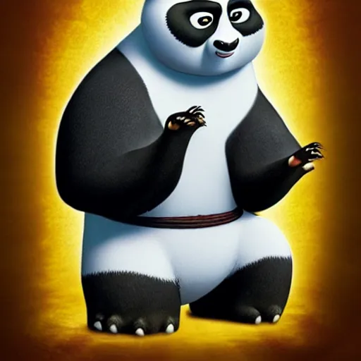 Prompt: religious icon of kung fu panda