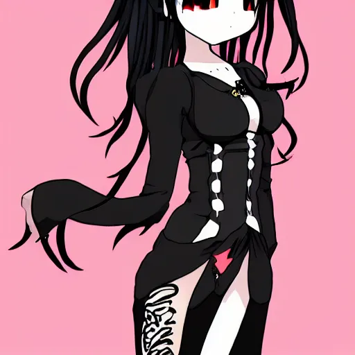 Image similar to anime style goth woman