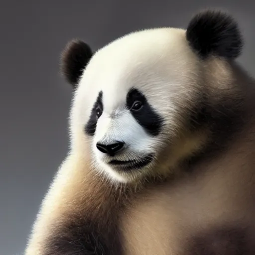 Image similar to photo realistic image of a baby panda, stunning 3 d render inspired art by istvan sandorfi and greg rutkowski, perfect facial symmetry, realistic, highly detailed attributes and atmosphere, dim volumetric cinematic lighting,