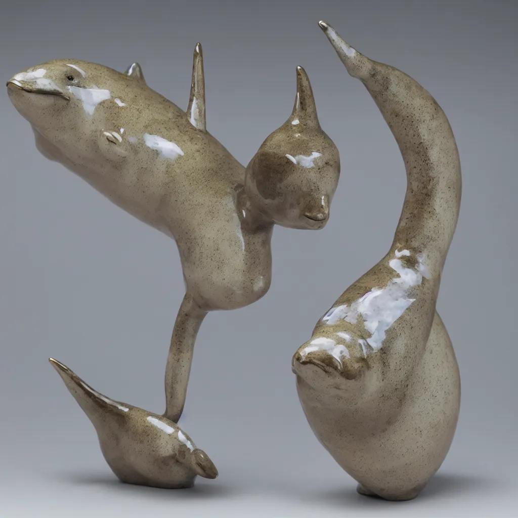 Image similar to glazed ceramic sculpture depicting a bashful narwhal, sigma 8 5 mm f / 8