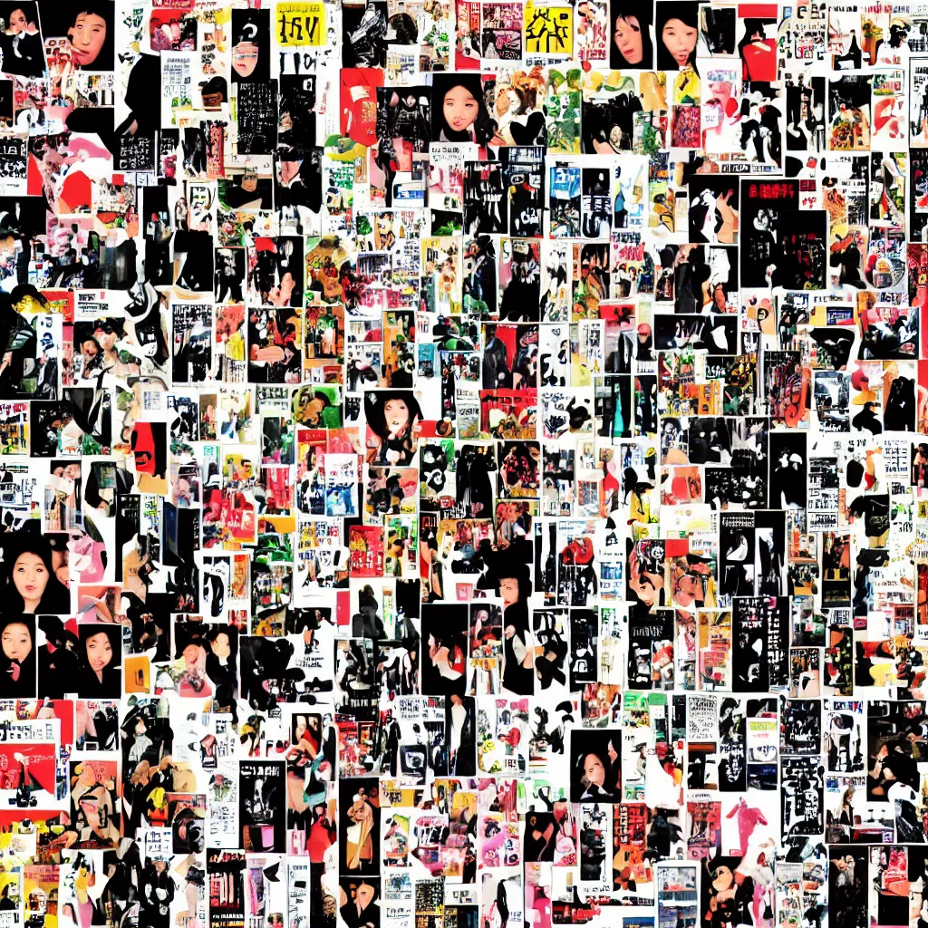 Image similar to collage of japanese magazine cutouts