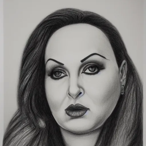 Prompt: a portrait of divine, pencil drawing