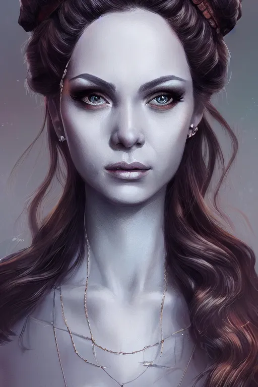 Prompt: empire lady, portrait, detailed art, artstation