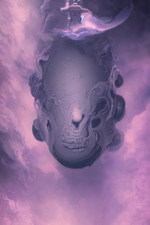 Image similar to close up shot of a full body floating astronaut portrait smoke elemental fading into white smoke, high contrast, james gurney, peter mohrbacher, mike mignola, black paper, mandelbulb fractal, trending on artstation, exquisite detail perfect, large brush strokes, bold pinks and blues tones, intricate ink illustration, black background