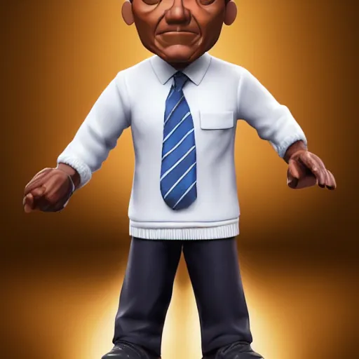 Image similar to full body 3d render of Barak Obama as a funko pop, studio lighting, white background, blender, trending on artstation, 8k, highly detailed