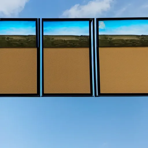 Image similar to Giant Block shaped screens displaying blue sky